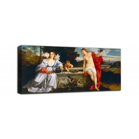 Cadre de l'Amour Sacré et l'Amour Profane - Titien - impression sur toile avec ou sans cadre