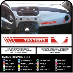 Adhesive dash mount for the FIAT 500 with the text ABARTH or Custom sticker decal