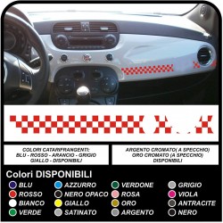 Adesivi cruscotto per FIAT 500 striscia cruscotto scacchi KIT cruscotto