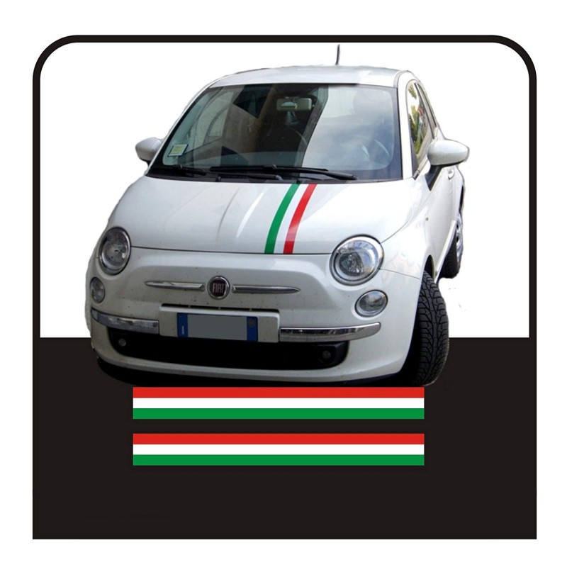 Aufkleber für FIAT 500 KIT kolbenringe, italienische flagge