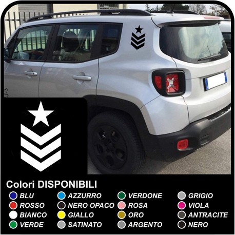 pegatinas grados SGT estrella graduado sargento de la parte trasera del jeep renegade pegatinas Jeep Renegade