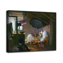 L'image de La pauvre poète Carl Spitzweg - impression sur toile avec ou sans cadre