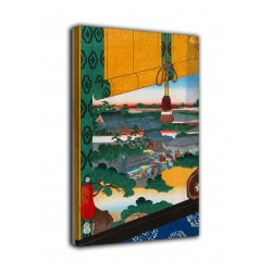 Picture A race of sumo within the precincts of the temple of Ekōin Edo - Utagawa Hiroshige - print on canvas with or without