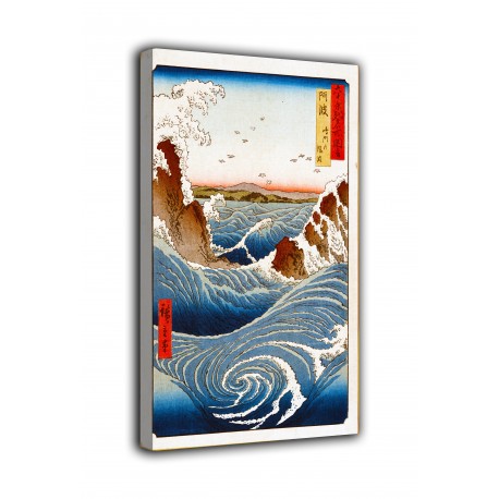 Le cadre Awa, Tourbillons Naruto - Andō Hiroshige - impression sur toile avec ou sans cadre