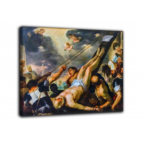 La pintura de la Crucifixión de San Pedro - Luca Giordano - impresión en lienzo con o sin marco