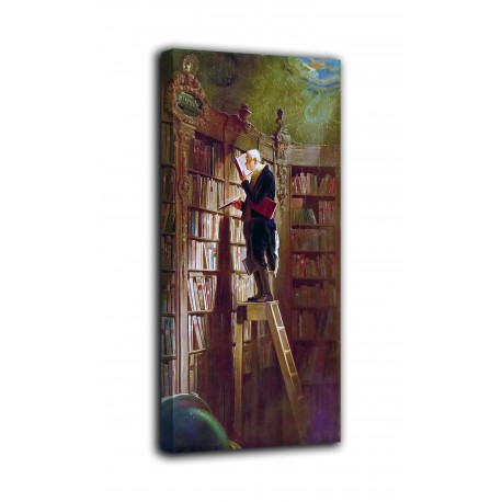 The framework of The bookworm - Carl Spitzweg - print on canvas with or without frame