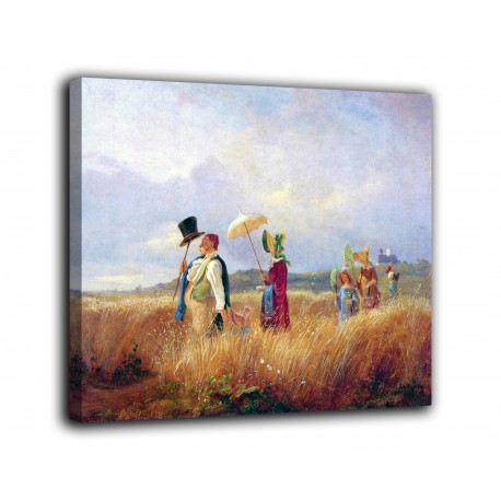 Picture of The walk on Sunday - Carl Spitzweg - print on canvas with or without frame