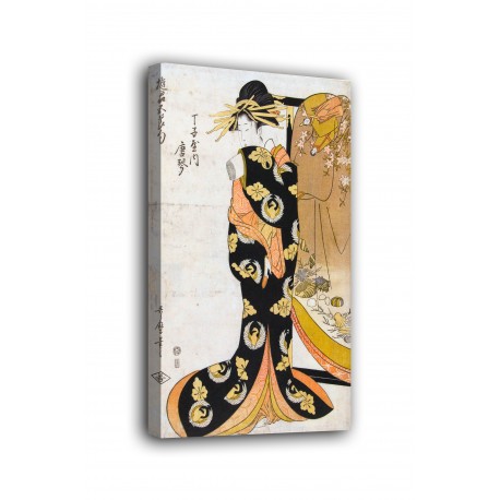 Rahmen Kurtisane Karagoto des hauses Chojiya - Kitagawa Utamaro - druck auf leinwand, leinwand mit oder ohne rahmen