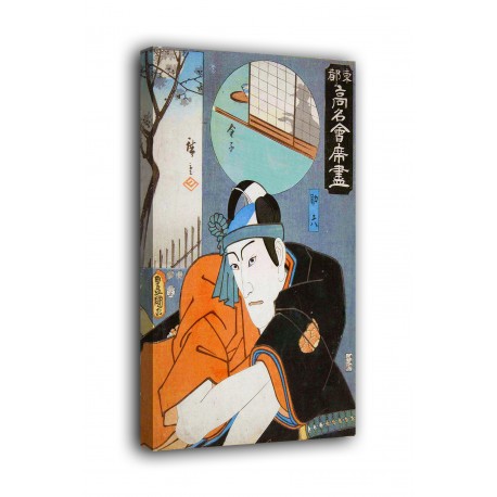 Le cadre Ichikawa Danjūrō VIII dans le rôle de Sukeroku - Utagawa Kunisada - impression sur toile avec ou sans cadre