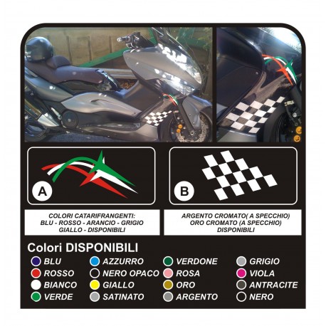 Stickers x TMAX 500 side, t-max tuning tmax carter TRICOLOR CHESS