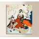 Painting The courtesan and a little girl calling for a decoration - Hiroshige - print on canvas with or without frame