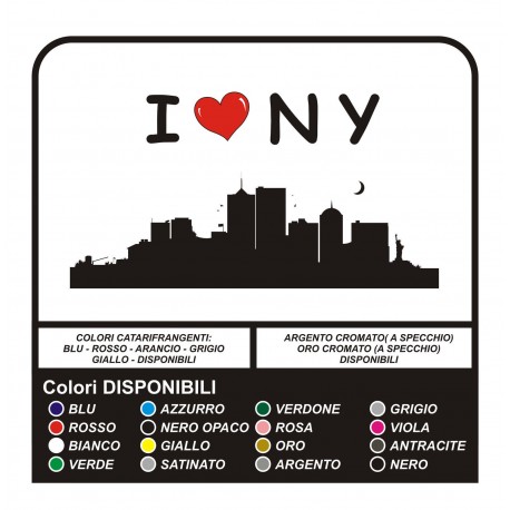 Etiqueta engomada de I LOVE New York, Manhattan, NY, Brooklyn - pegatinas de Pared - SINGLE version