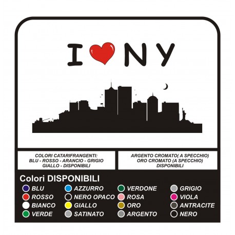 Sticker I LOVE New York Manhattan NY Brooklyn - Wall stickers - SINGLE version