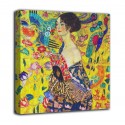 Peinture Dame avec ventilateur - Gustav Klimt - impression sur toile avec ou sans cadre