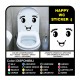 Adesivo bagno WC water casa tazza stickers decals Occhio sorriso wall stickers