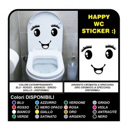 Adhesive bathroom TOILET water home cup stickers decals Eye smile wall stickers