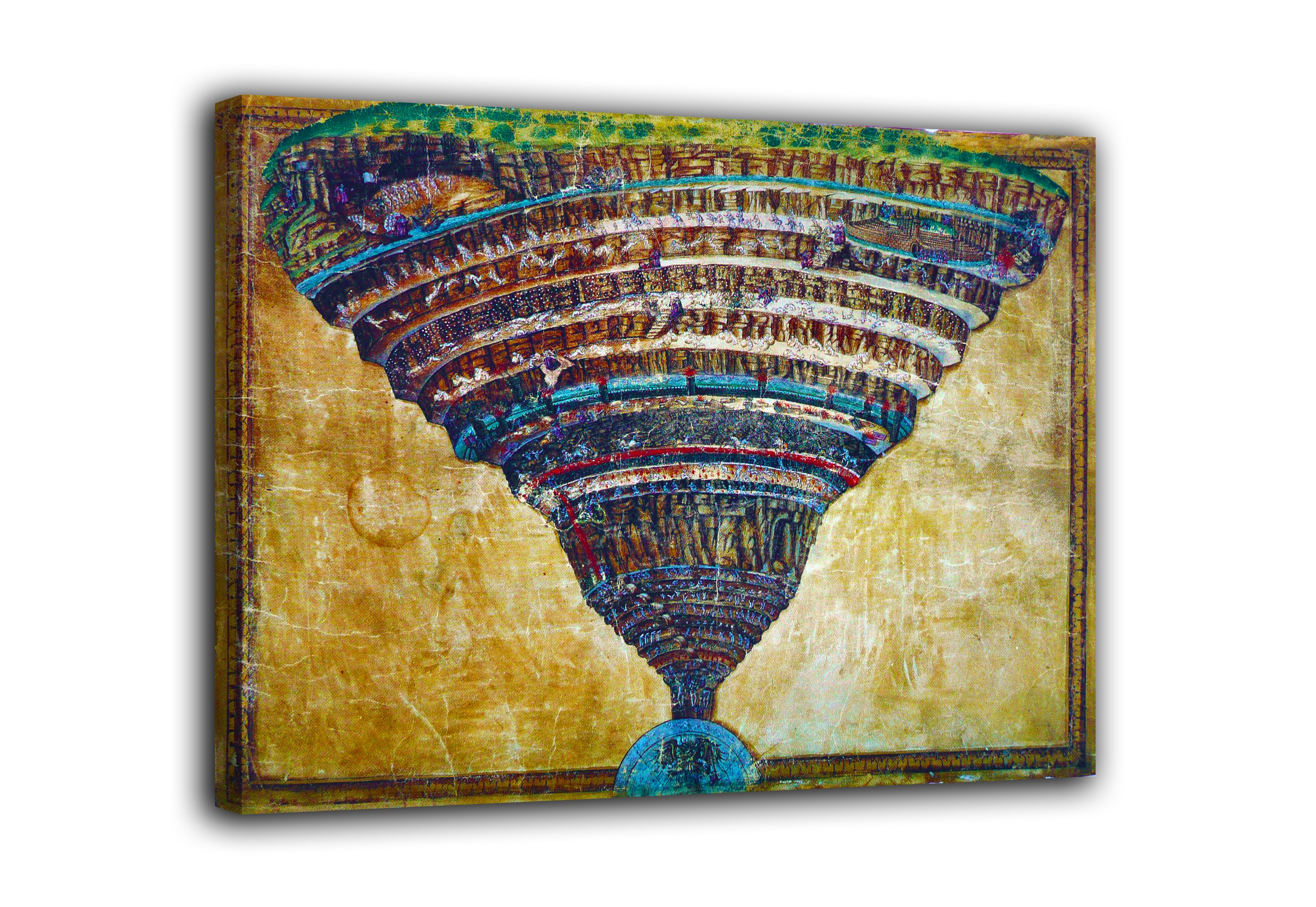 Glosario Acuoso Elucidación Marco El abismo del Infierno - sandro Botticelli - impresión en lienzo con  o sin marco