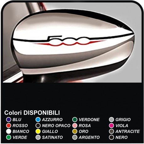 AUFKLEBER FÜR AUßENSPIEGEL FIAT 500 STREIFEN TUNING FÜR 500 STICKER DECAL AUFLKEBER BICOLOR AUTOCOLLANT