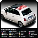 FIAT 500 aufkleber DACH-aufkleber VERDECK SCHACH großen