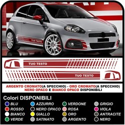 ADESIVI FIANCATE E PARAURTI PER FIAT GRANDE PUNTO ABARTH KIT LATERALI