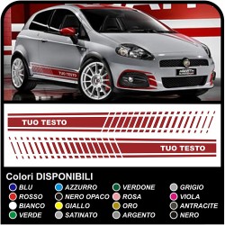 ADESIVI FIANCATE PER FIAT GRANDE PUNTO ABARTH KIT LATERALI