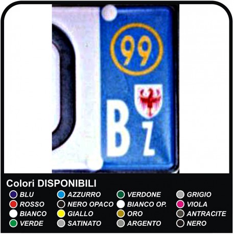 STICKERS, the license Plate number Bz - YEAR AND/OR the PROVINCE REFLECTIVE (Inclusive of a shield BZ)