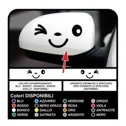 Stickers smiley miroir auto-adhésif sourire clin d'oeil les décalques autocollants