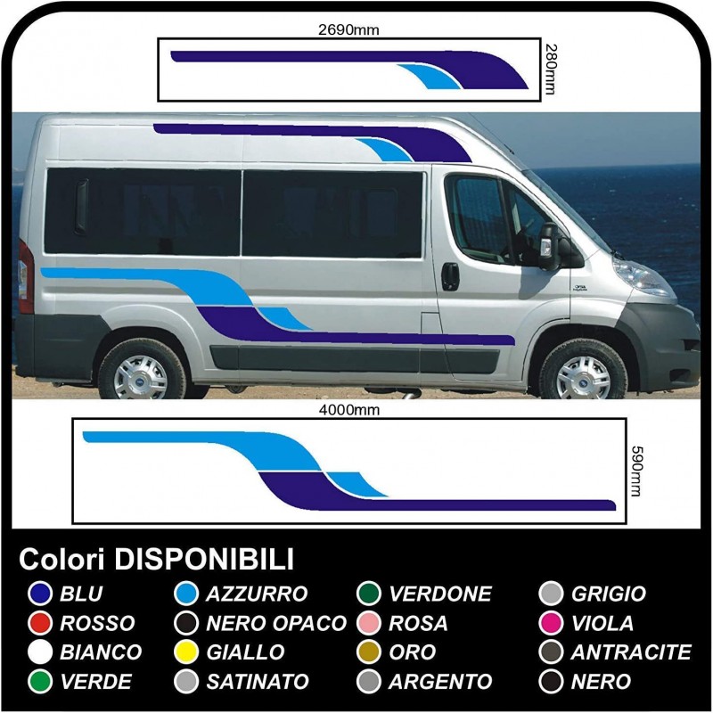 aufkleber für WOHNMOBILE grafik-vinyl-aufkleber-abziehbilder-streifen-Set  CAMPER VAN WOHNWAGEN Wohnmobil - grafik 12b