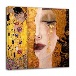 The framework Klimt - Freyja's Golden Tears and Kiss - KLIMT Picture print on canvas with or without frame