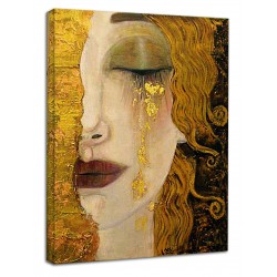 Das Klimt-Gerüst - Freyas goldene Tränen und Kuss - KLIMT Bild gedruckt auf Leinwand mit oder ohne Rahmen