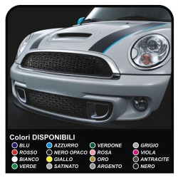 Adesivi COFANO BICOLORE MINI COOPER S fasce COFANO RETRO VIPER fasce adesive mini cooper ray