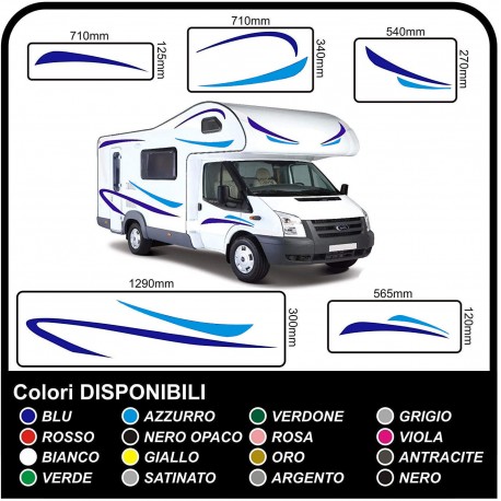 adesivi per CAMPER grafica in vinile adesivi decalcomanie strisce Set CAMPER VAN ROULOTTE Motorhome - grafica 02