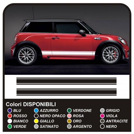 adesivi laterali MINI cooper grafica mini strisce MINI COOPER S ONE JCW COUNTRYMAN ONE ed ALTRE MINI