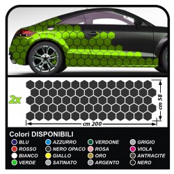 Adesivi fiancate auto Esagoni Set completo Camouflage per auto Car Decal racing Sticker Decorazione fiancate SPORT