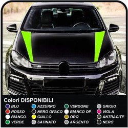 Strisce Adesive RACING GOLF R Bonnet Stripes universali ottime per tutte le auto - fasce adesive cofano vw golf