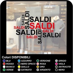 VETROFANIA SCRITTE SALDI - ADESIVI VETRINE NEGOZI - ADESIVI SALDI NEGOZI DECALS STICKERS