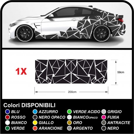 Pegatina lados-alquiler de Triángulos Conjunto completo de Camuflaje para auto coche Calcomanía de carreras de la etiqueta