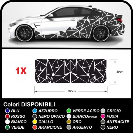 Sticker sides-car Triangles complete Set Camouflage for car auto Decal racing Sticker Decoration, the sides SPORT