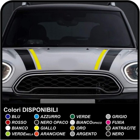 Stickers for mini cooper Stripes mini cooper Bonnet Stripes - two-color strips bonnet