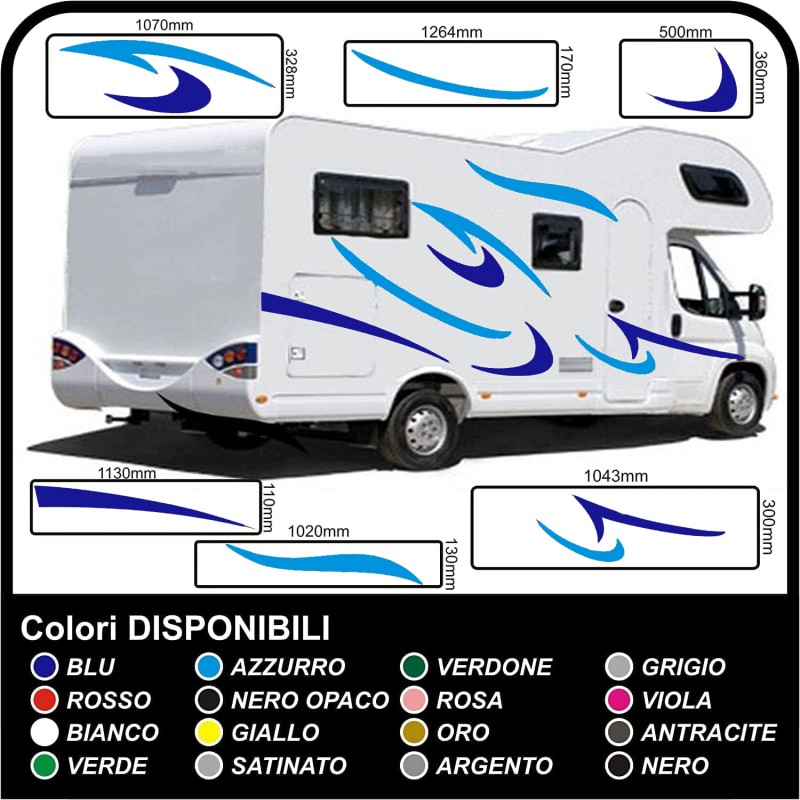 aufkleber WOHNMOBIL grafik-vinyl-aufkleber-abziehbilder-streifen-Set CAMPER  VAN WOHNWAGEN Wohnmobil - grafik 02