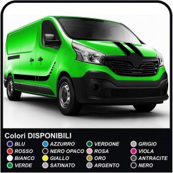 ADESIVI LATERALI per Furgone Trafic Custom M-SPORT Van SCACCHIERA vivaro ducato iveco daily versione MAXI cm 420 a fiancata