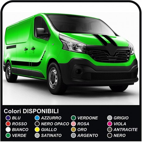 ADESIVI LATERALI per Furgone Trafic Custom M-SPORT Van SCACCHIERA vivaro ducato iveco daily versione MAXI cm 420 a fiancata