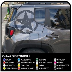 adesivo STELLA GRANDE Effetto Consumato per montante posteriore jeep renegade stickers Jeep nuova Renegade US ARMY