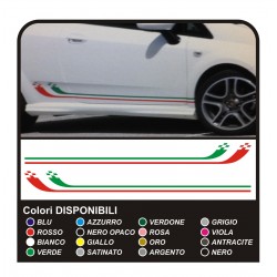 KIT BANDS, STRIPS FOR THE PUNTO EVO SUPER SPORT TRICOLOR STRIPED SIDE ABARTH ITALY
