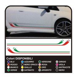 KIT DE BANDAS, TIRAS PARA EL PUNTO EVO SUPER SPORT TRICOLOR RAYAS LATERALES ABARTH ITALIA