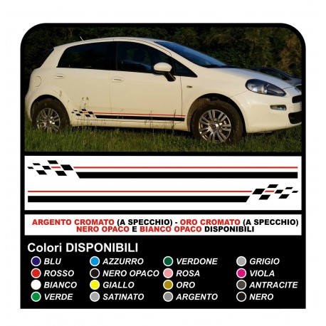 Adesivi Fiat Grande Punto fasce adesive Punto strisce striscia punto scacchi