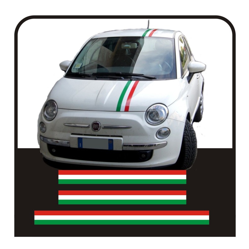 Stickers for FIAT 500 ABARTH bands for FIAT 500 roof roof assetto corse -  NEW - Mega GRAFIC s.r.l.