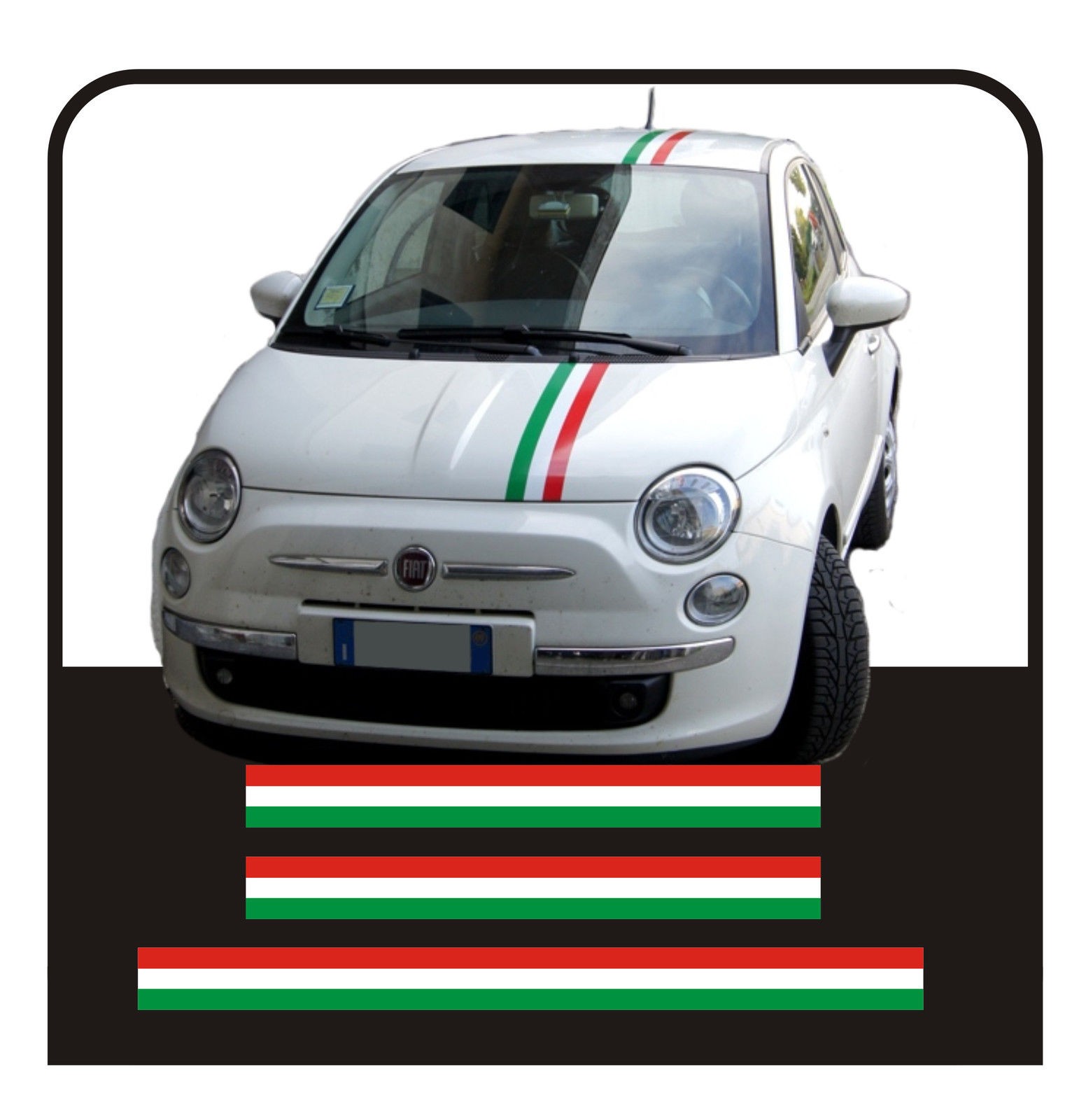 Stickers FIAT 500, style, abarth 500 stickers decals KIT bands Italian 500  - Mega GRAFIC s.r.l.