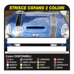 Adesivi per Mini Cooper bonnet stripes adesive BICOLORE bmw cooper S fasce mini