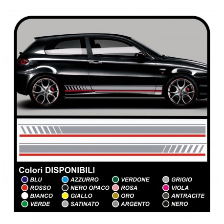 Stickers, bands and sides, compatible with alfa romeo 147 ducati corse